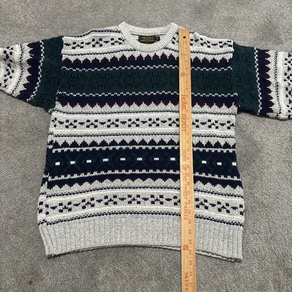 VINTAGE Eddie Bauer Sweater Men Large Pullover Nordic Fair Isle 90s Holiday - Picture 5 of 7